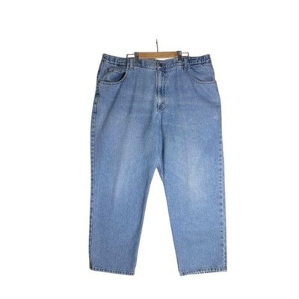 VINTAGE L.L.Bean Jeans Mens 40x28 Light Wash Blue Straight Leg Denim